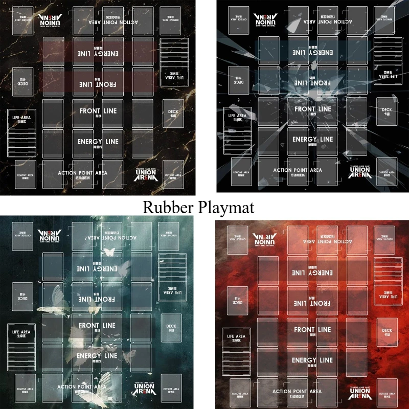 Игровой коврик Union Arena, резиновый игровой коврик с турниром для 2 игроков, индивидуальный нескользящий игровой боевой коврик большого размера для карточных аниме-игр TCG