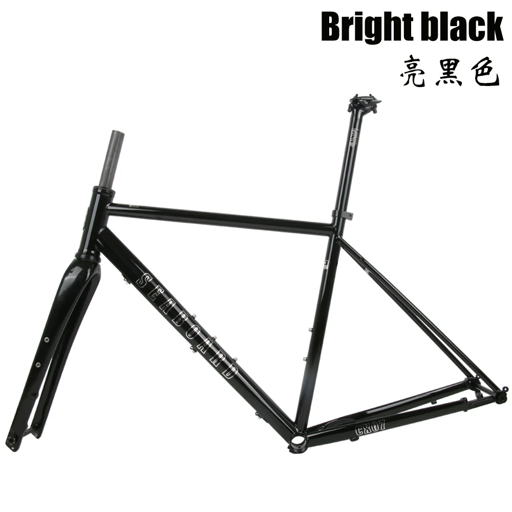 SEABOARD High-quality Chrome Plated Frame With Carbon Fork Steel Road Bicycle 700C Cr-Mo Steel Gravel Off-Road Frame Disc Brake