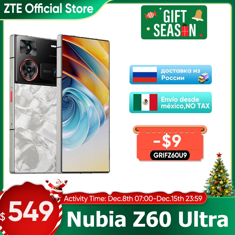 Nowa wersja Nubia Z60 Ultra Wiodąca Wersja globalna 6.8 "Unbent Full Screen Snapdragon 8 Gen 3 MyOS14 6000 mAh 80 W Szybka ładowarka NFC