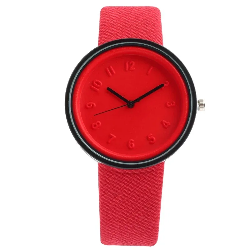 New Fashion Women's Quartz Watch Canvas Belt Watch，Solid Color Minimalist Watch with Numbers，Women's Watches No Waterproof