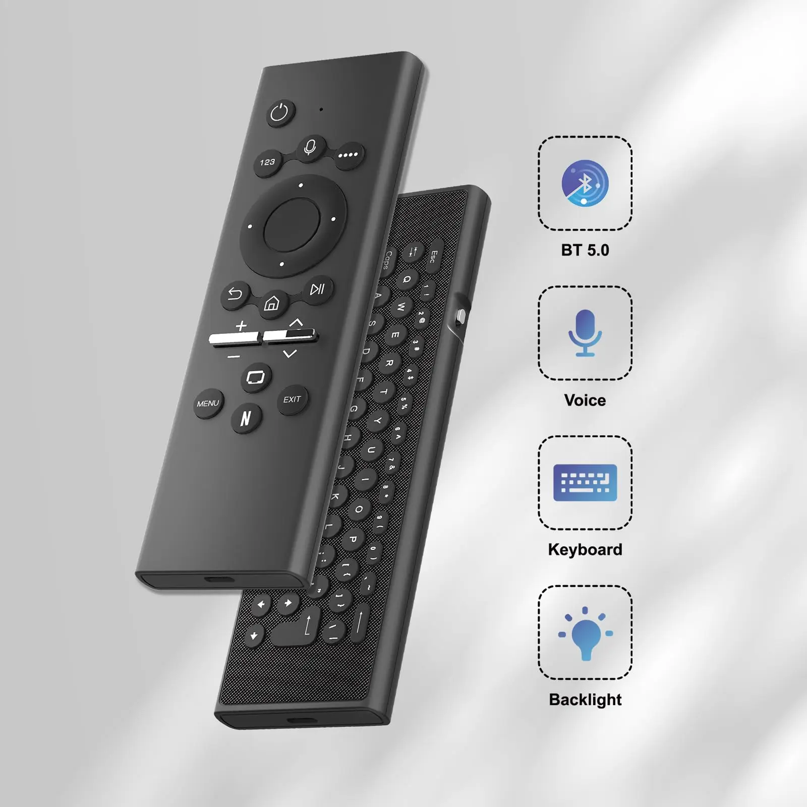 BOXPUT G71S PRO Voice Remote Bluetooth5.0 Mini Backlit Keyboard Air Mouse for Android TV Box Compatible with Samsung Smart TV