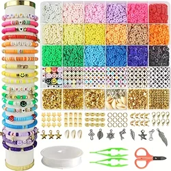 26 tiles Bohemian DIY soft clay beads accessories string bracelet loose beads diaphragm smiling face beads soft clay set