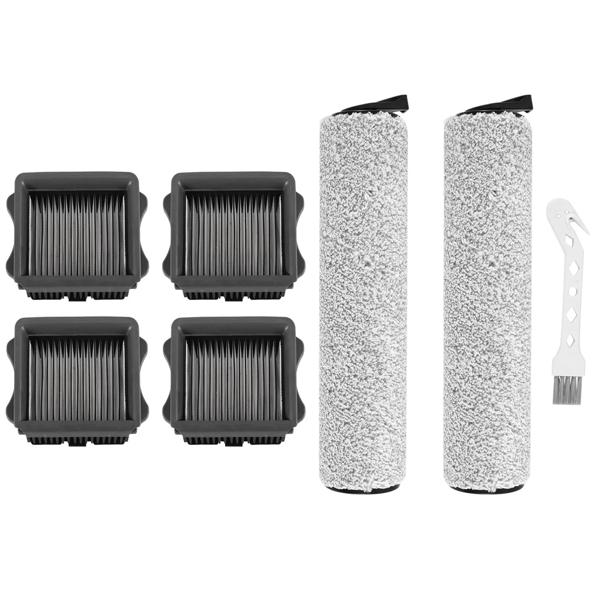

B66C Replacement Parts for Tineco IFloor 3/Floor One S3 Cordless Vacuum Cleaner, 2 Pack Brush Rollers + 4 Pack Vacuum Filters