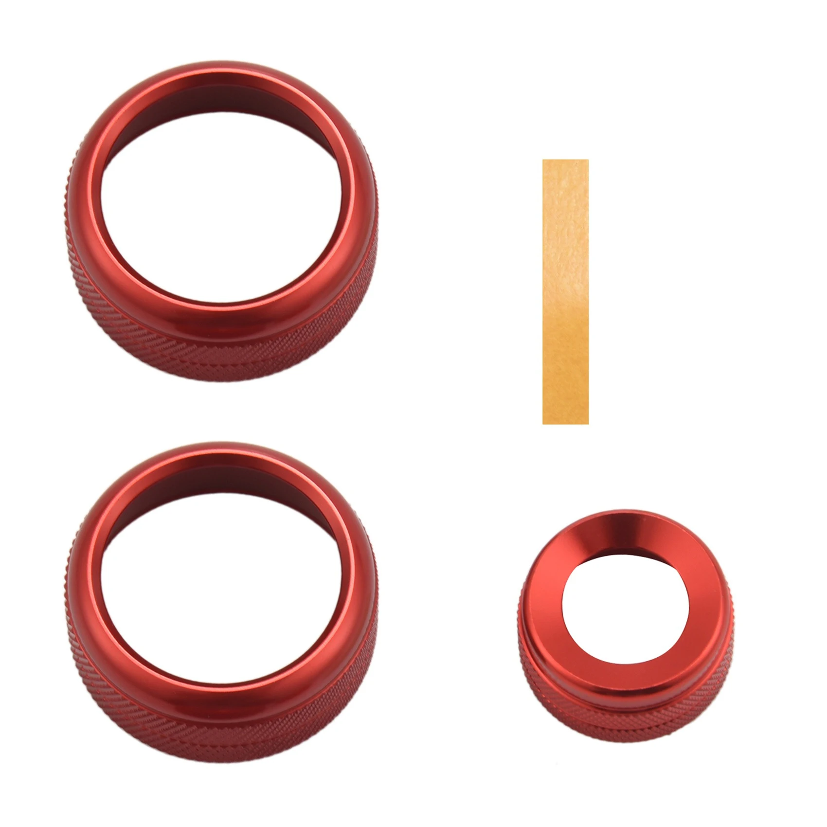 AC Climate Control and Radio Volume Knob Ring Covers for BMW 1 2 3 3GT 4 Series (F20 F22 F30 F31 F32 F33 F80 F82 F87) 3Pcs Red