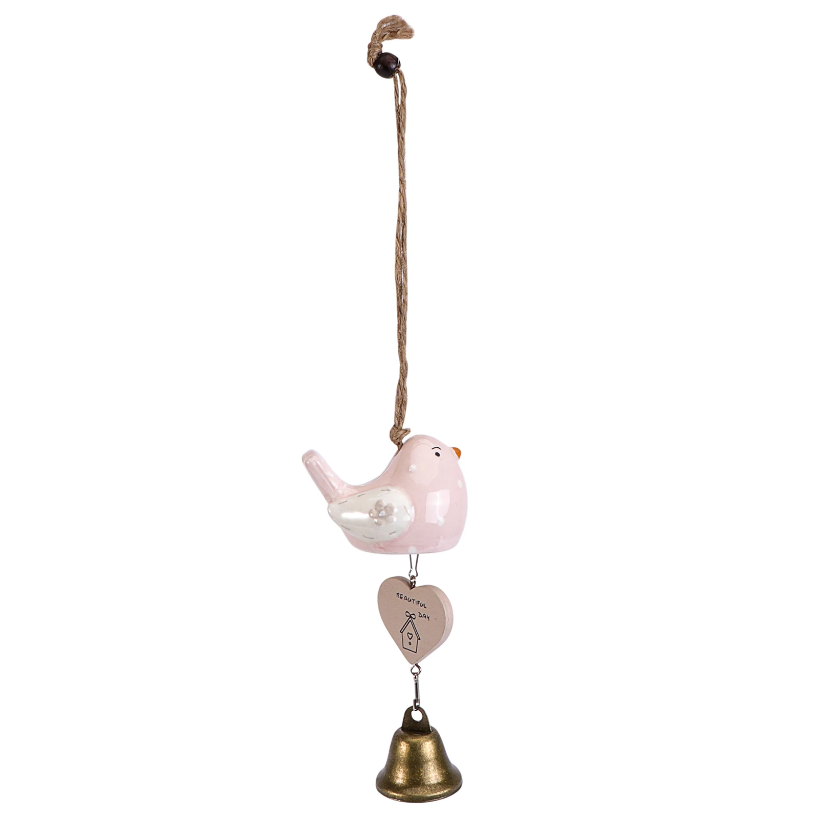 

Wind Chime Ceramic Bird Cage Hanging Decor Durable Practical Home Decoration Door Room Car Garden Window Pendant