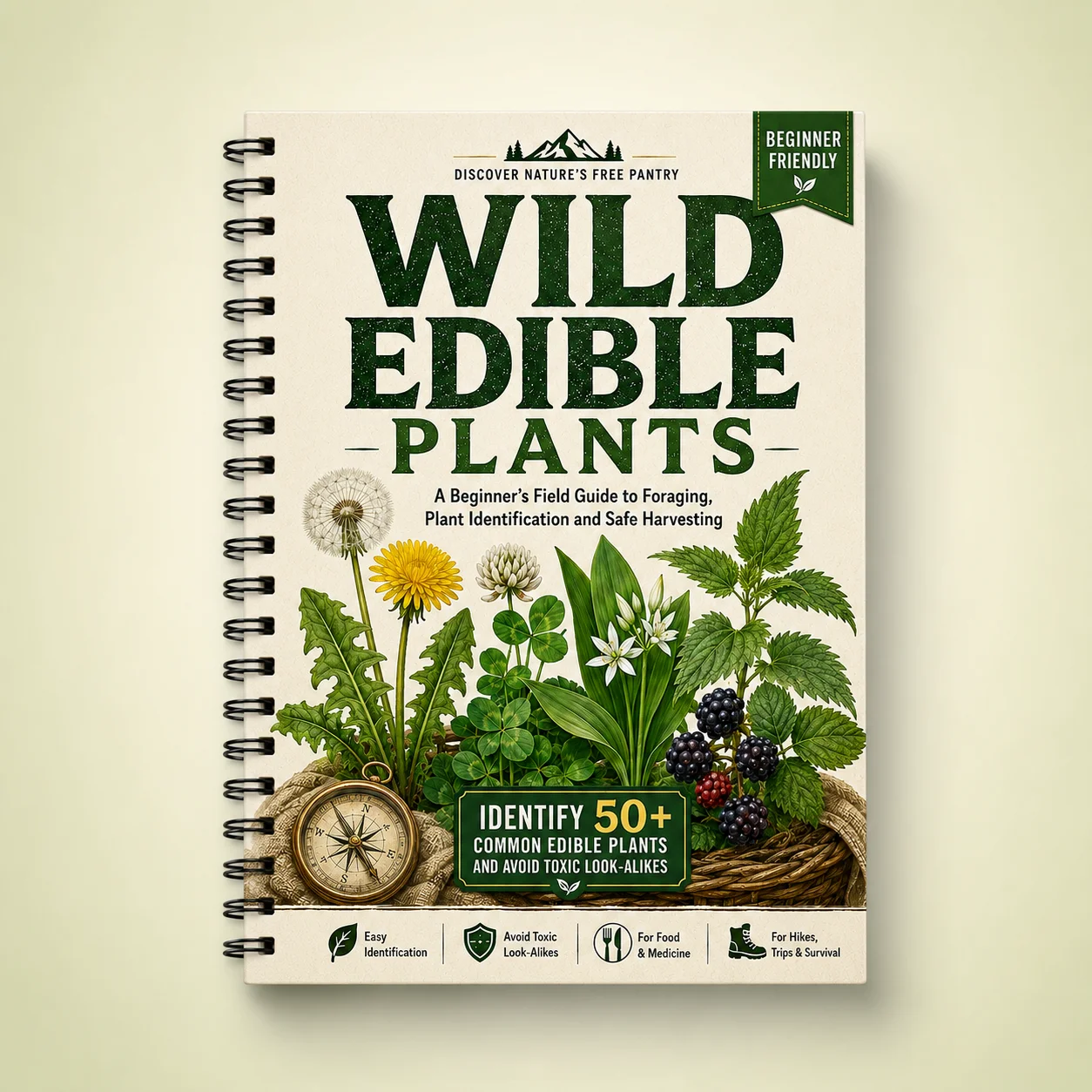 

Wild Edible Plants Identification Guide, Beginner Foraging Field Handbook, Safe Harvesting, Outdoor Survival, Nature Guide、