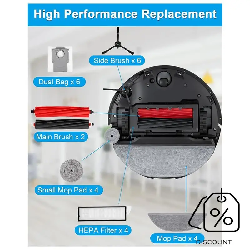 ABKR-For Roborock S8 Maxv Ultra Robot Vacuum Cleaner الملحقات: الفرش الرئيسية، المناديل، الممساحات الجانبية، المرشحات، مجموعة أكياس الغبار