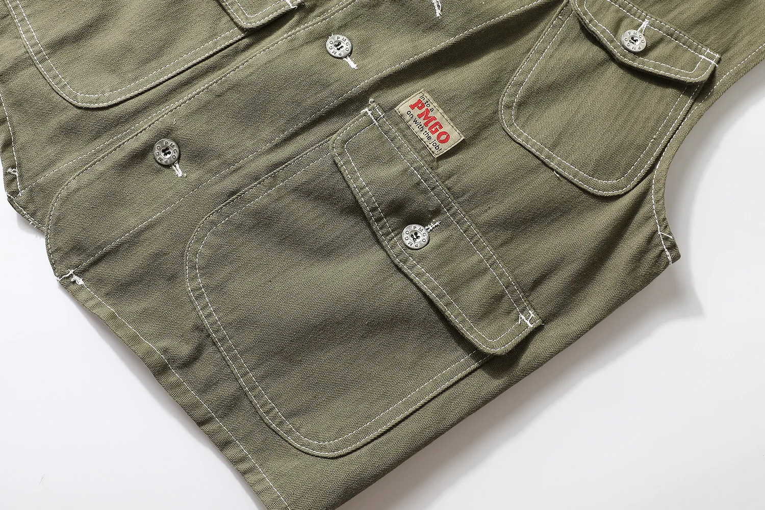 Harajuku Japanische Retro Casual Cargo-Westen für Herren, Leichte Kontrastnähte Outdoor-Funktionsweste, Old Money Ästhetik-Jacke – Detail 23