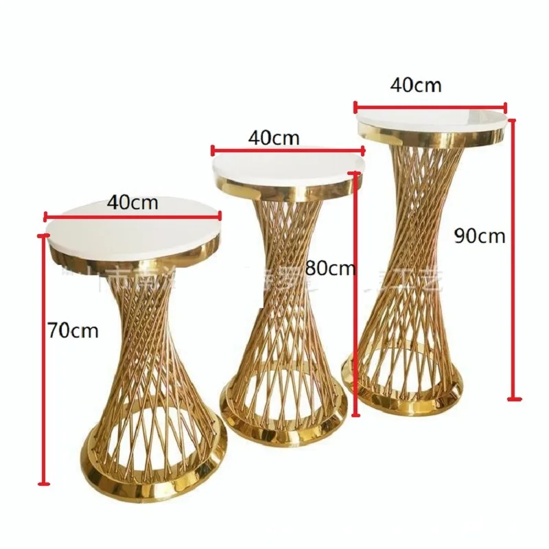 

1/3pcs Shiny Galvanized Gold Party Background Pedestal Stand Flower Balloon Arch Pedestal Table Column Cake Stand Wedding Dess