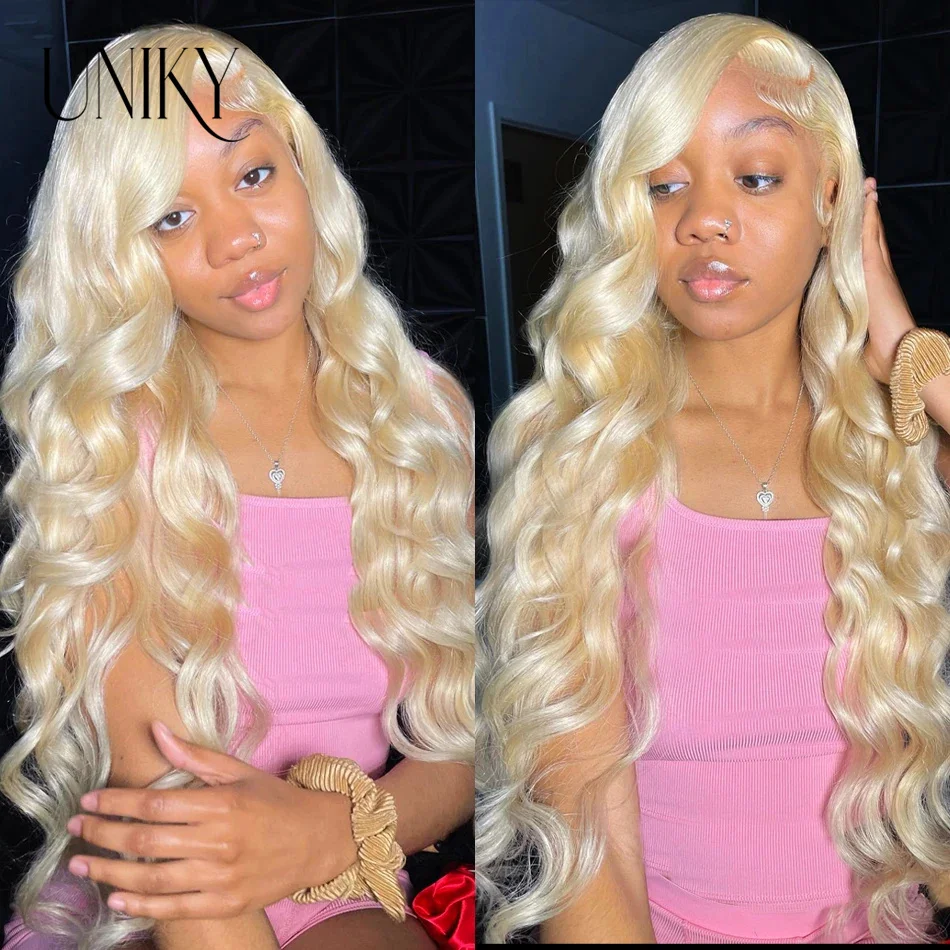 

13x4 HD Transparent 613 Blonde Lace Frontal Human Hair Wigs Body Wave Lace Wigs 180% Malaysian Lace Front Human Hair Wigs