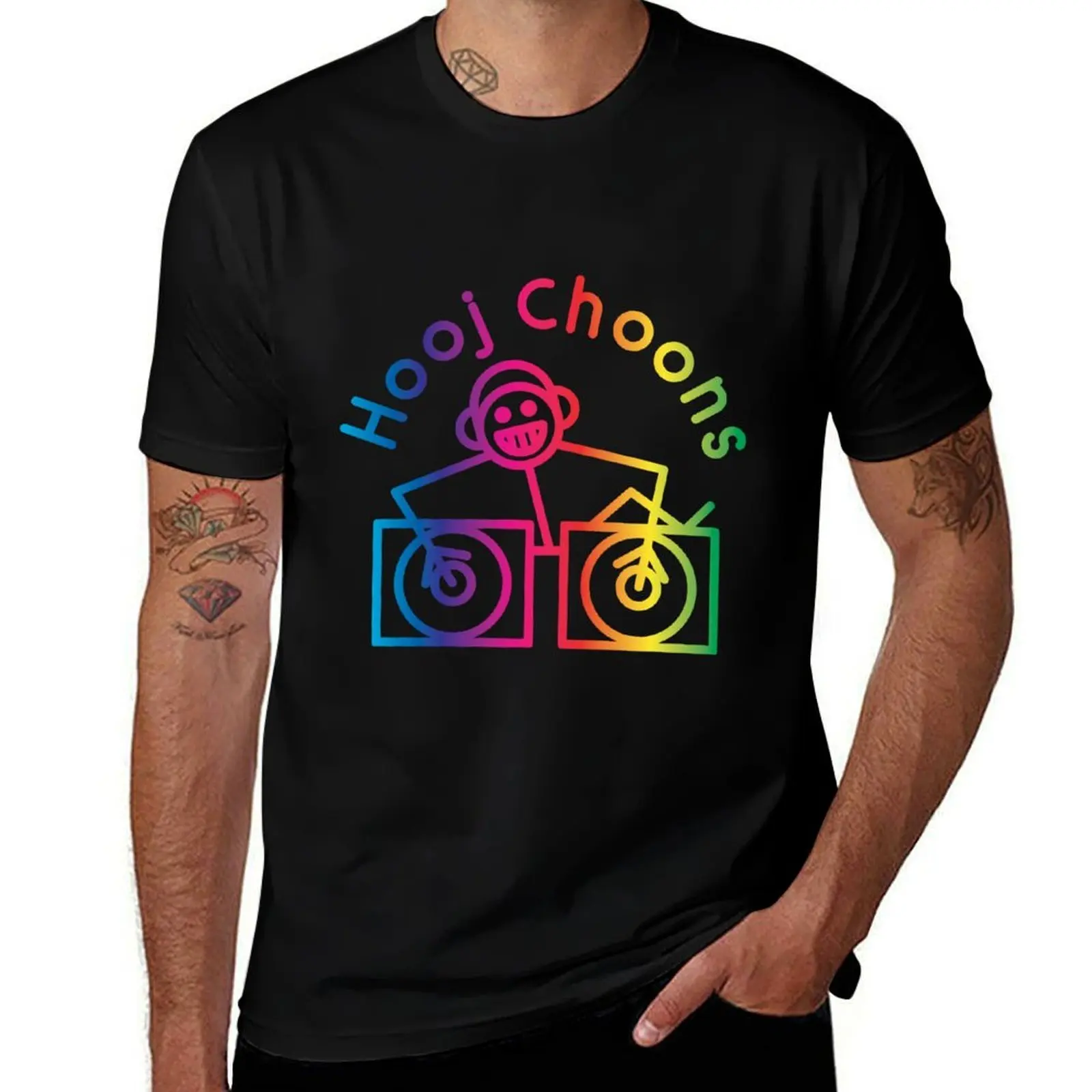 Hooj Choons Records (Rainbow Pride Logo) T-Shirt Casual Trendy Streetwear Tee Shirt T-Shirt