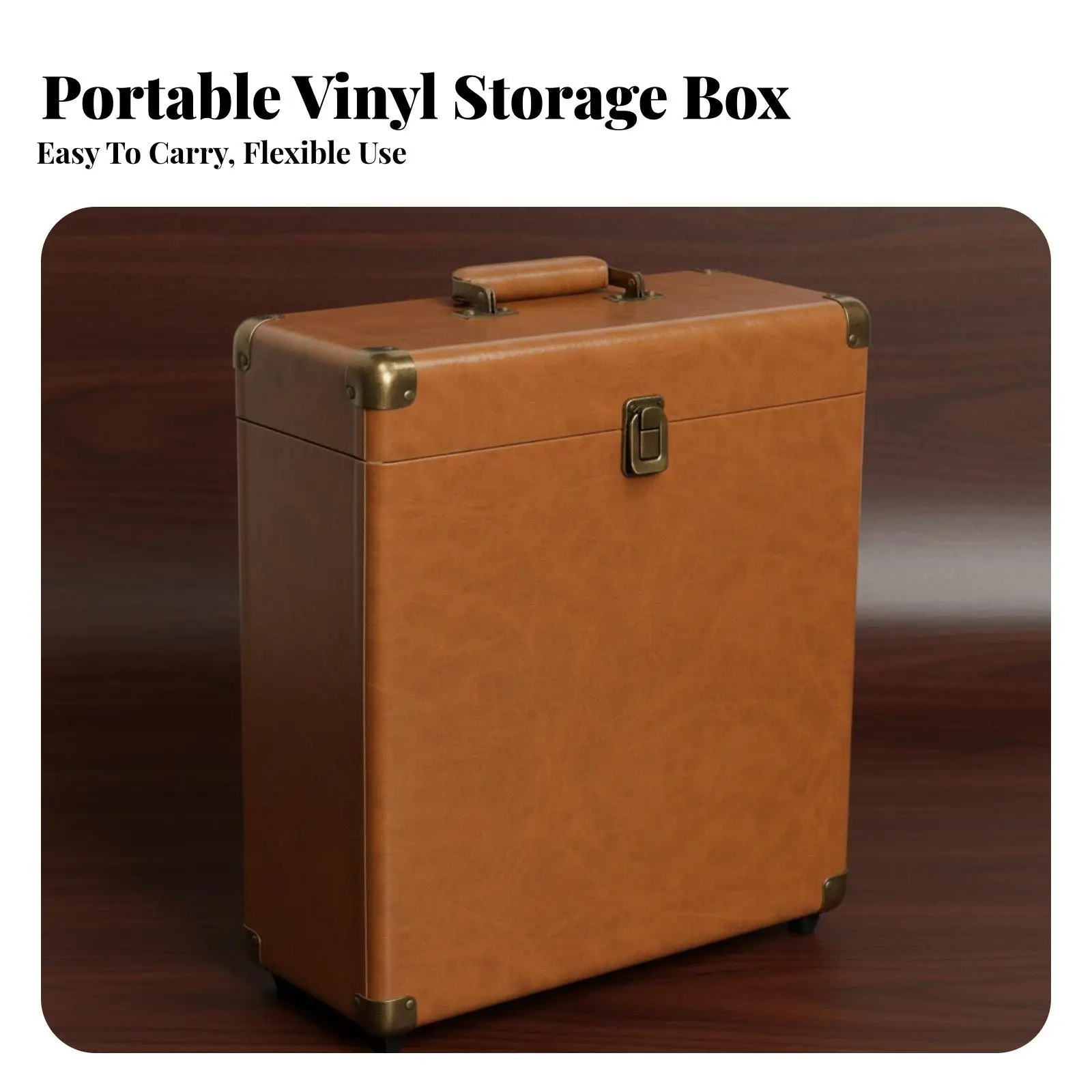 LP Record Carrying Case Large Capacity LP Album Carrying Case Soft Lining