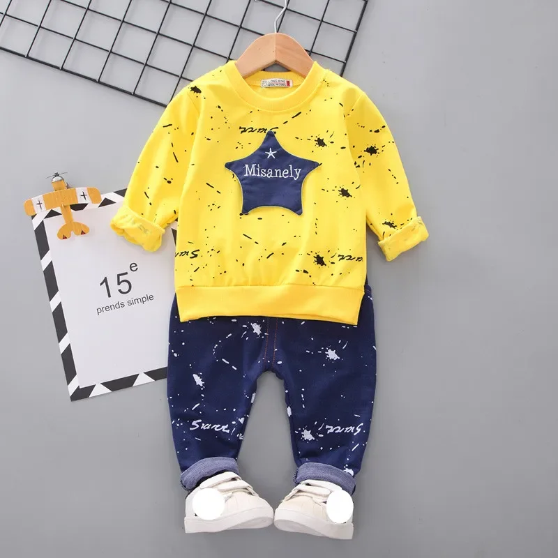 autumn baby boy clothing set kids clothes suit boy Long sleeved star T-shirt + pants 2pcs  boys clothes set