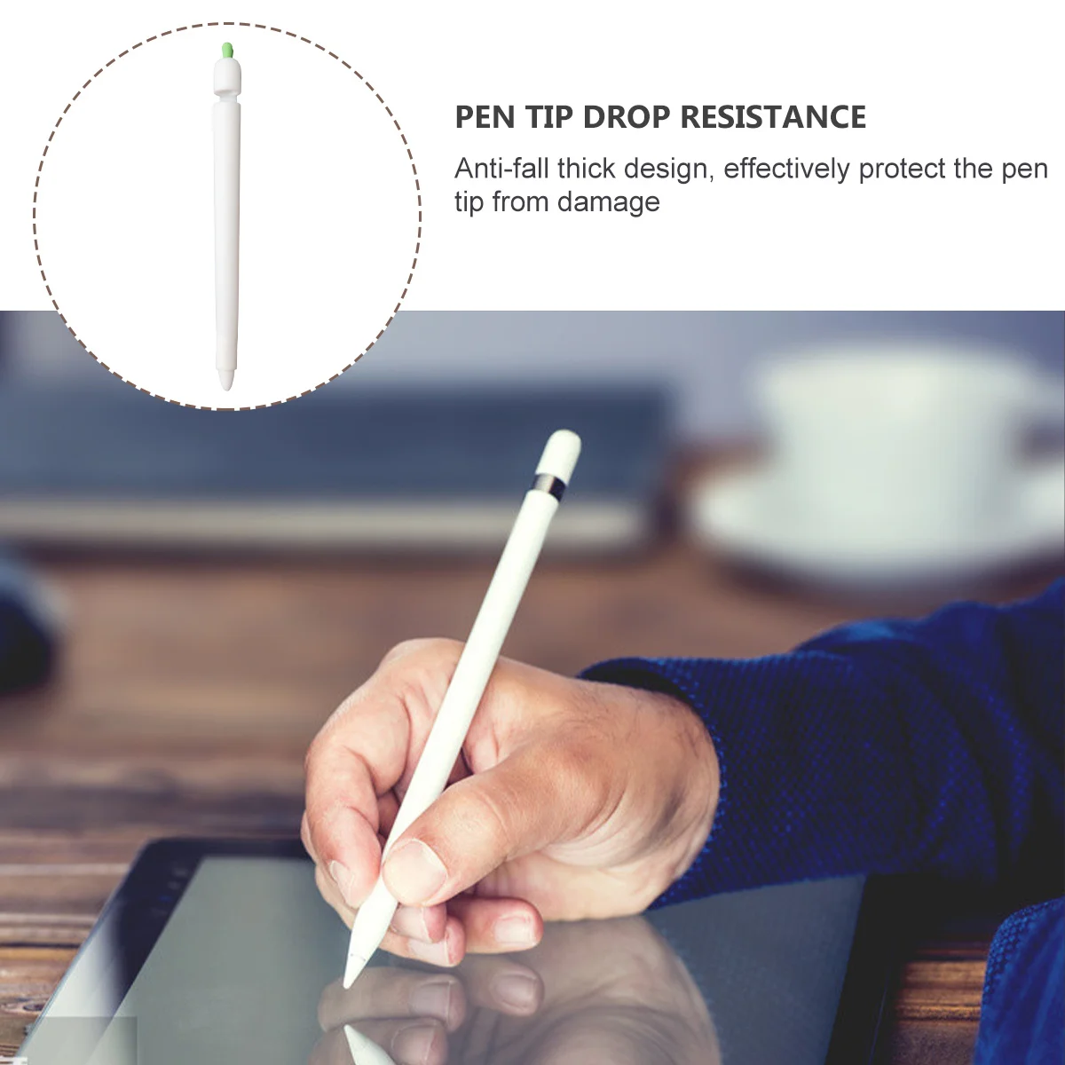 キャロット スタイラス スリーブ シリコン グリップ ホルダー Apple Pencil 1 に対応 ホワイト 滑り止め保護カバー 軽量 人間工学に基づいた
