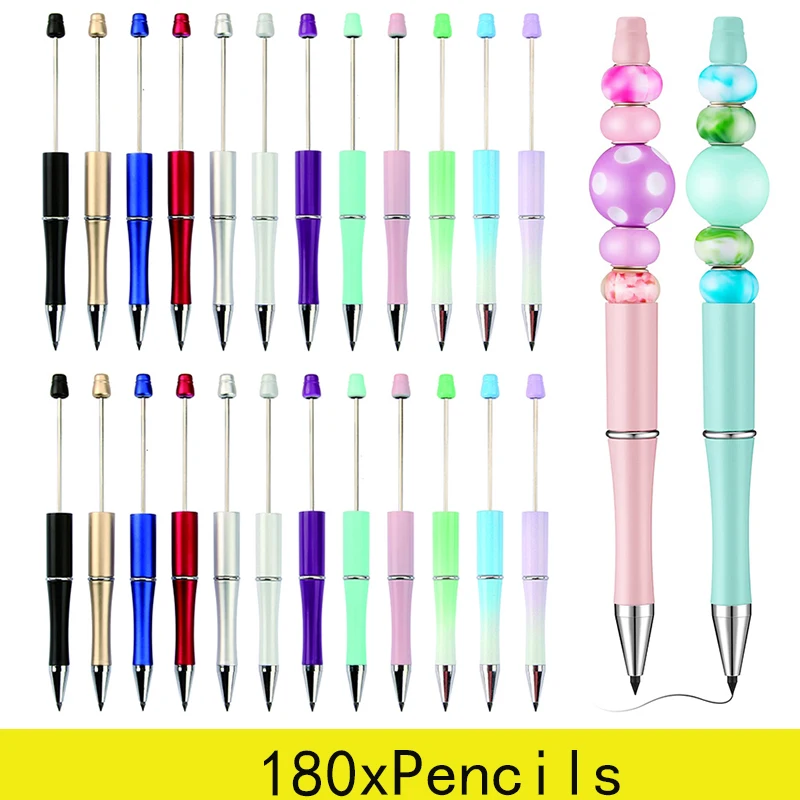 

180Pcs HB Writing Beaded Pencil Pens Technology No Ink Eternal Pencils Art Sketch Painting Tools Stationery School Supplies