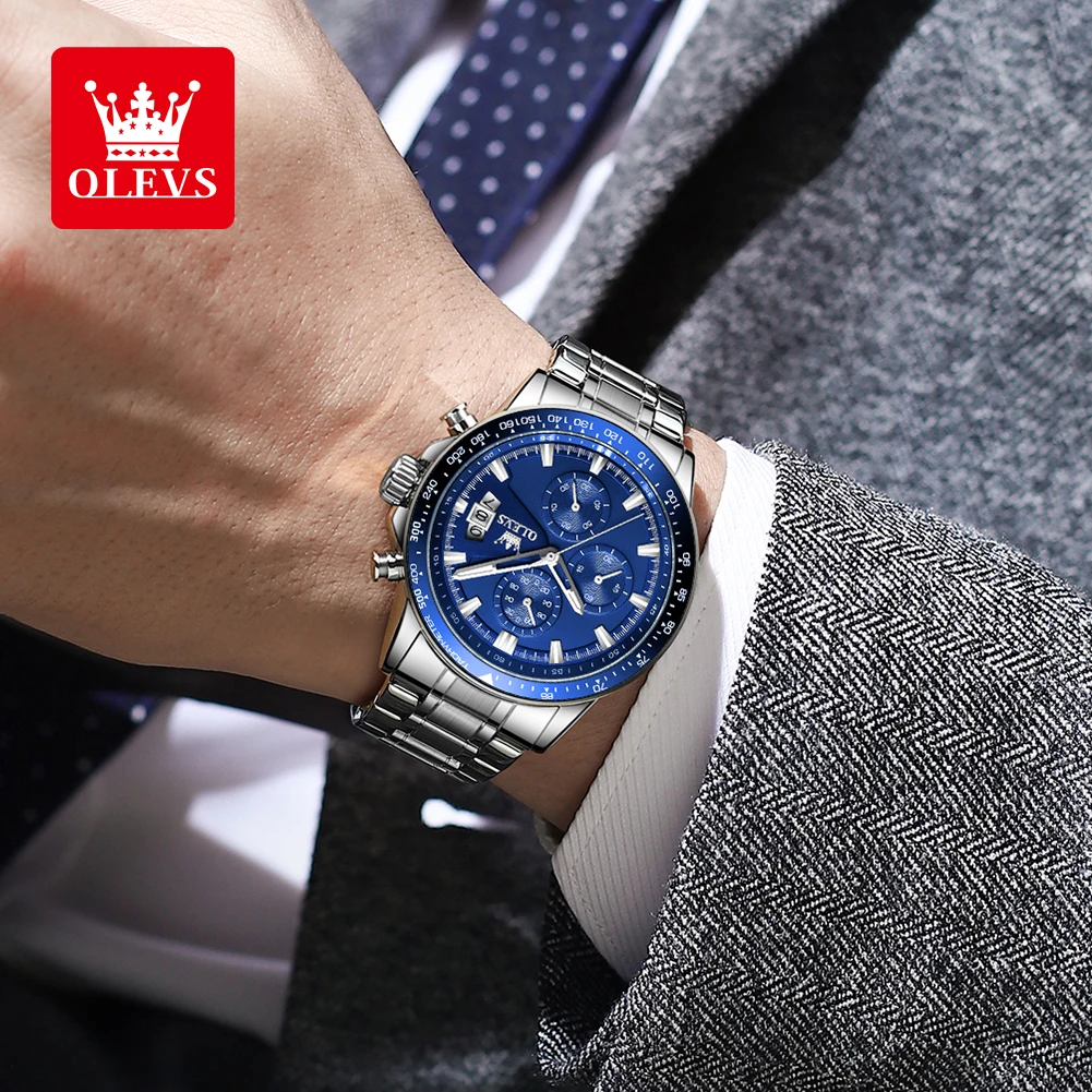 OLEVS Quartz Men\'s Watch Business Multi functional Waterproof Luminous Date Timing Watch Luxury Brand Men\'s Watch Exclusive