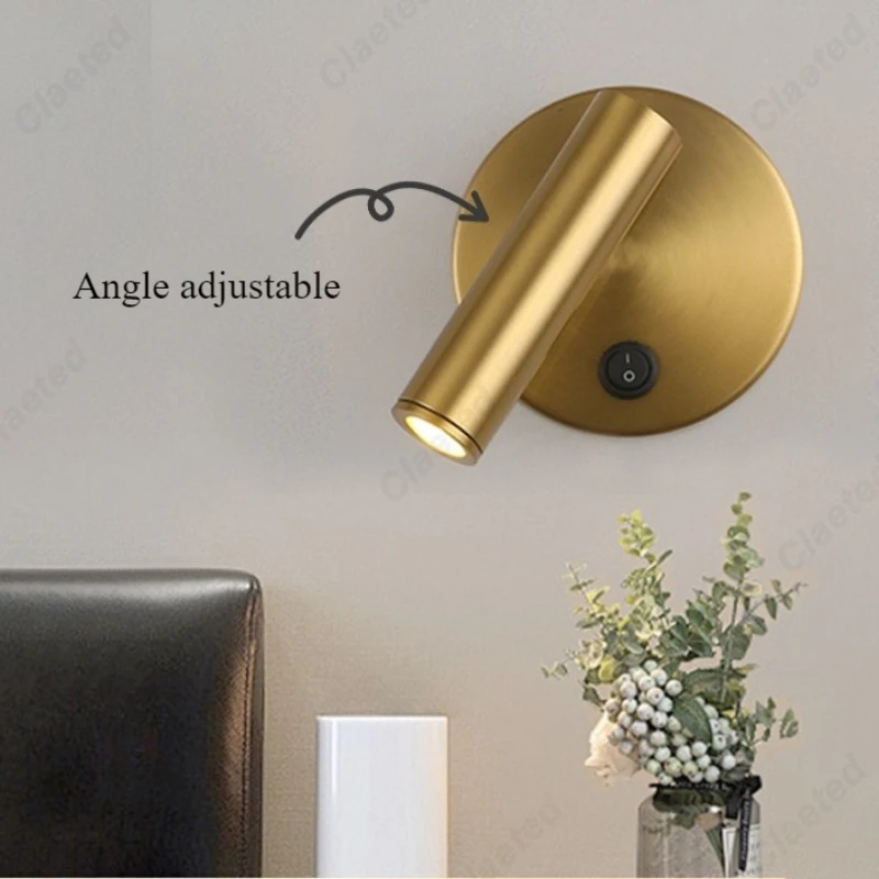 

New Simple LED Bedroom Bedside Wall Lamp Hotel Living Room Corridor Study Decorative Lighting Adjustable Angle