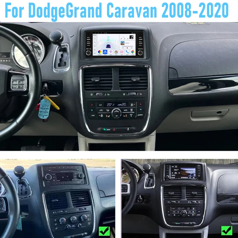 7 ''untuk DodgeGrand Caravan 2008-2020 Head Unit Radio Mobil Carplay Android Auto Stereo Pemutar Multimedia Navigasi GPS BT 2din