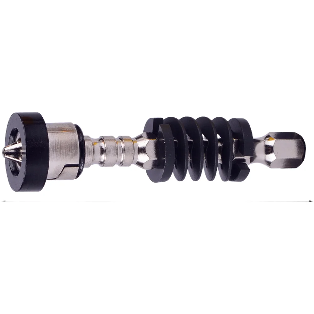 10pcs Magnetic Spring Screwdriver Bit Set 6.35mm Quick Change Drywall Depth Setter For Hcs Steel Yellow Black For Electric Drill