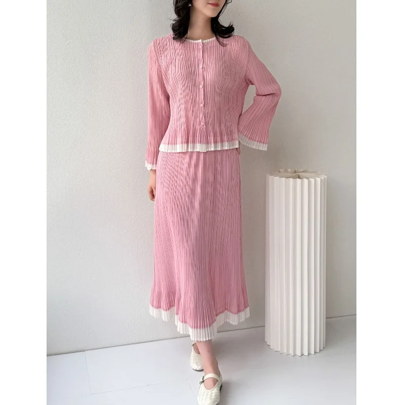 Miyake-Anzug mit Faltenrock, Plisse-Falte, 2026, frühes Frühjahr, neuer Pendler, eleganter High-End-Wind, lässige Mode, Falten-Halbrock-Anzug