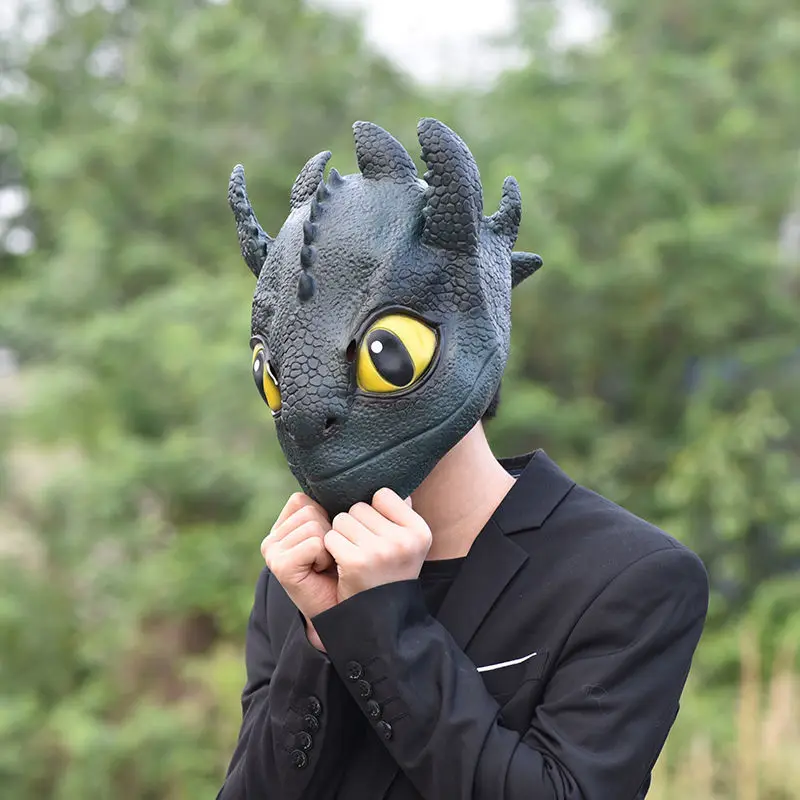 Train Your Dragon 3 Night fury Toothless baby face Train Your Dragon Black Dragon cartoon latex mask head cover