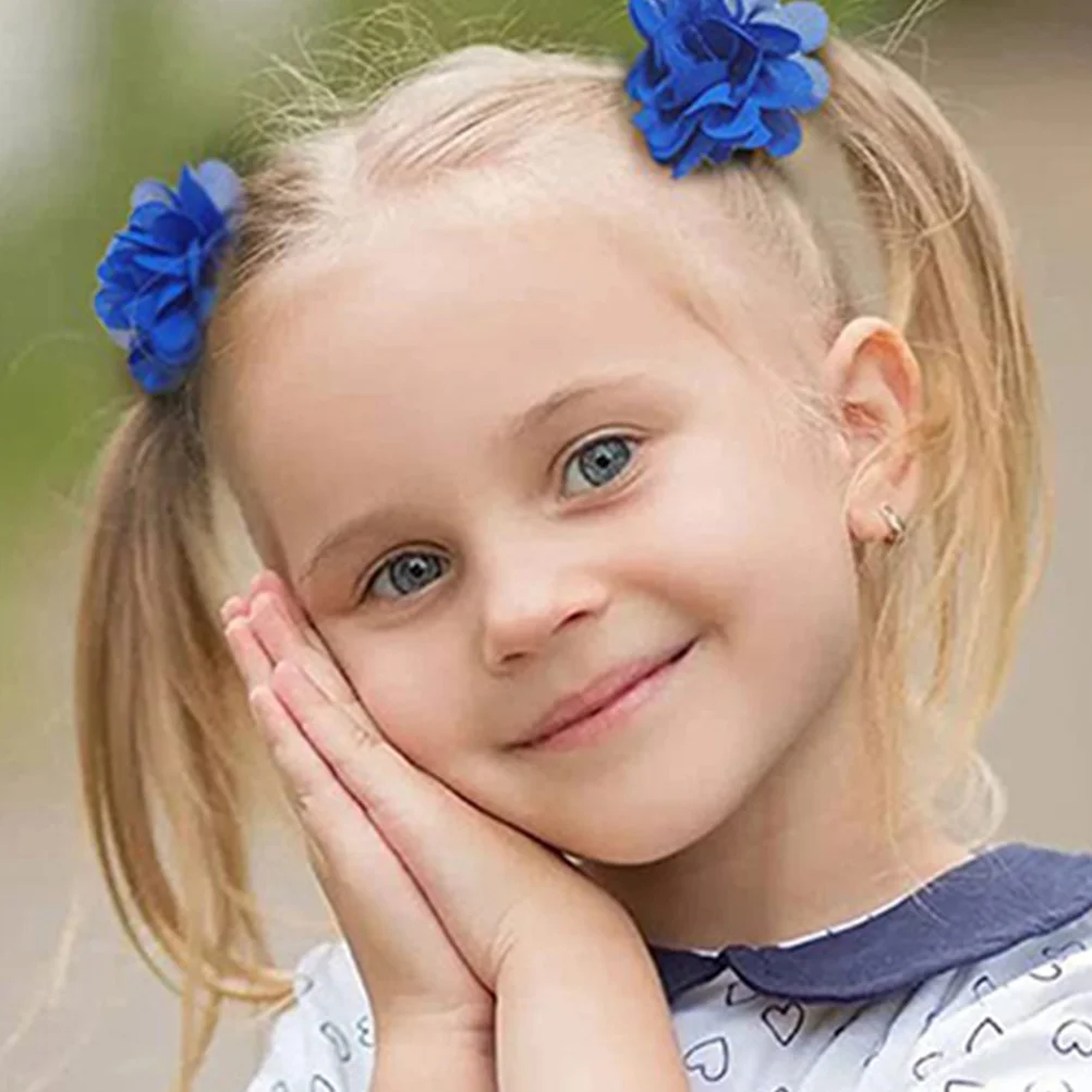 

20pcs Flowers Chiffon Clip Toddler Girl Fabric Women Bright Colors Kids Hair Accessories Girls Hair Barrettes