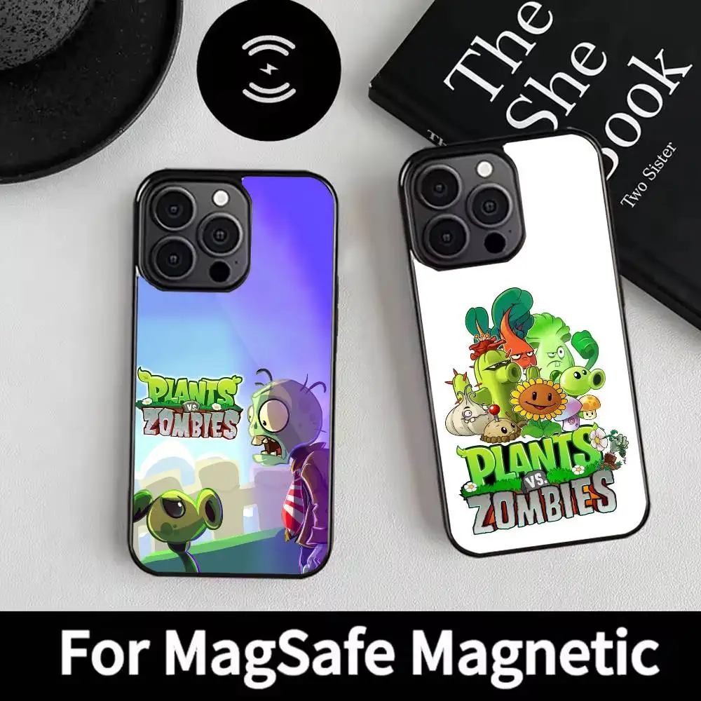 

Game P-Plants vs Zombies Phone Case For iPhone 17,16,15,14,13,12,Plus,Pro,Max for Magsafe Magnetic Wireless Charging