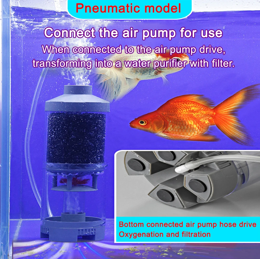 Aquarium Sponge Filter Submersible Fish Tank Stool Suction Collector Aquarium Internal Air Driven Fish Poop Cleaner Filter