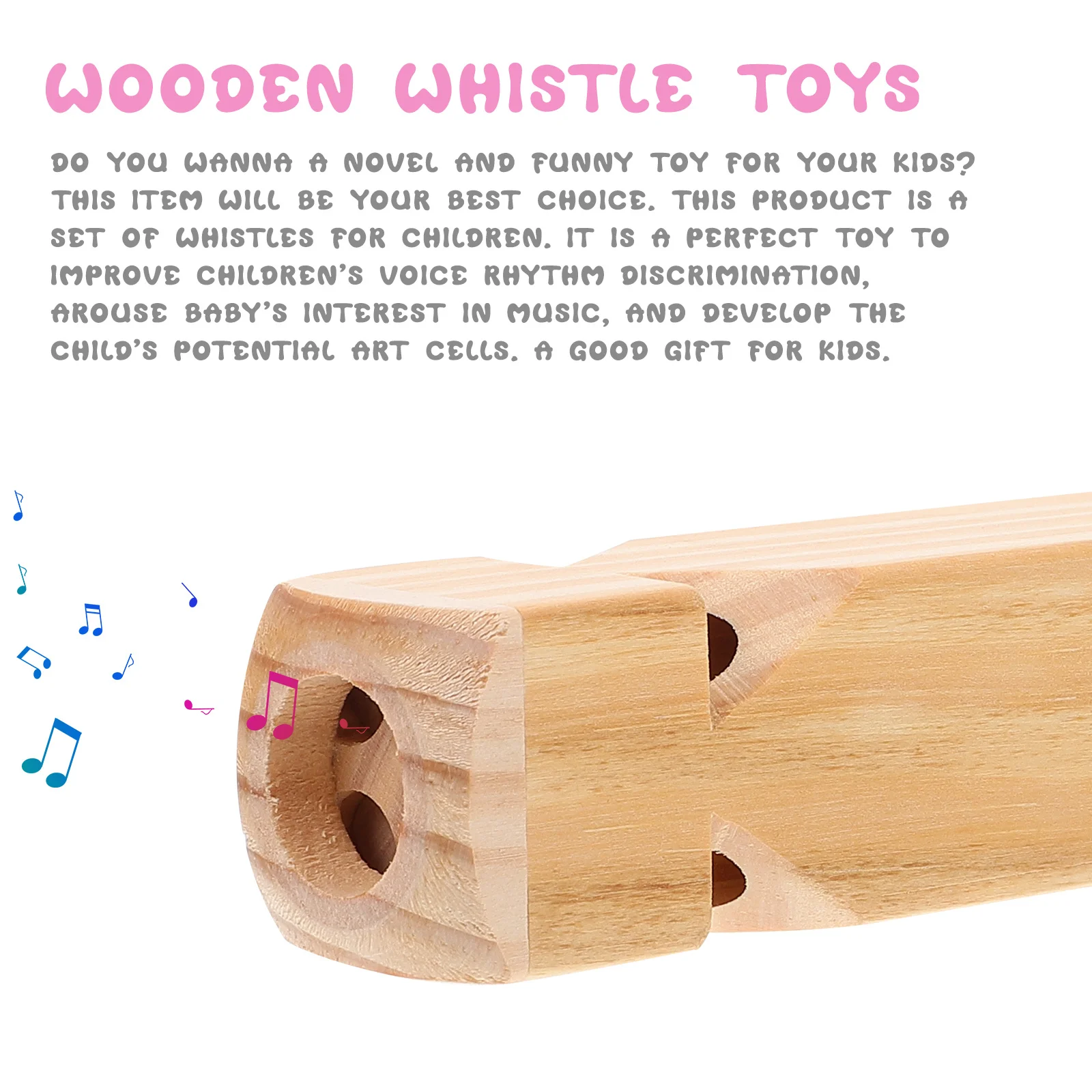 

1pc Wooden Whistle For Kids Train Sound Whistle Party Favor Gift Educational Musical Instrument Parent-Child Interaction