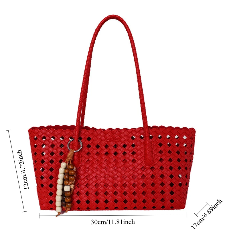 Weave Hollow Out Shoulder Bags for Women 2026 Summer Luxury Designer Hand Bag Females Beach Bags Handbags and Purses
