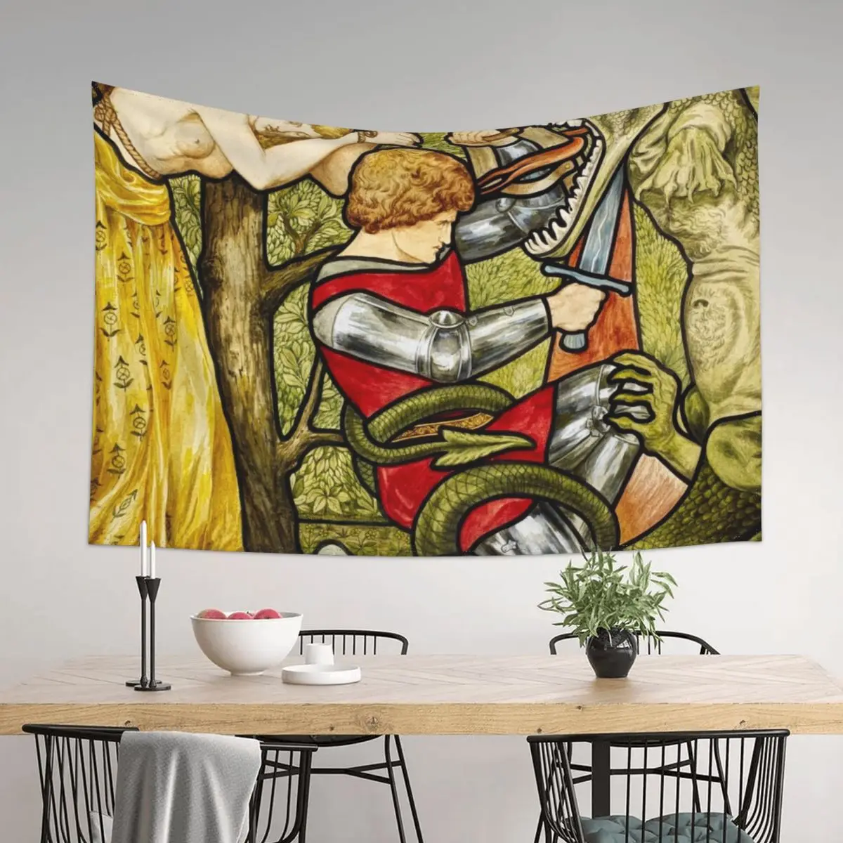 

St George Slaying the Dragon Tapestry Home Decorators Decoration Bedroom Room Decoration Accessories Tapestry