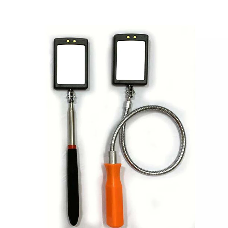 Miroir d'Inspection Extensible à Lumière LED pour Voiture, Endoscope, Vue d'Angle du Châssis, Détection Télescopique Automobile, Outil de Réparation