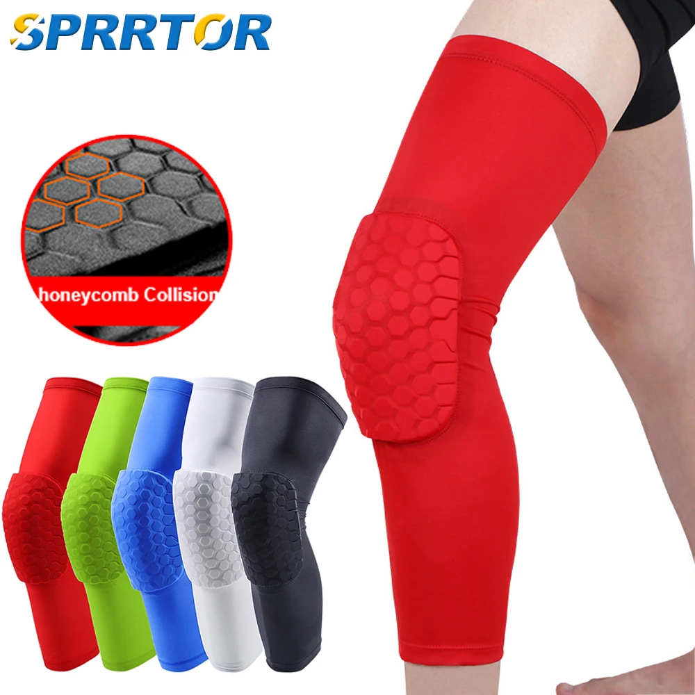 1PC Honeycomb Kneepad Leg Sleeves Basketball Guard Pad Fitness Gym Volleyball Sport Knee Protect Calf Support Running Leg Warmer