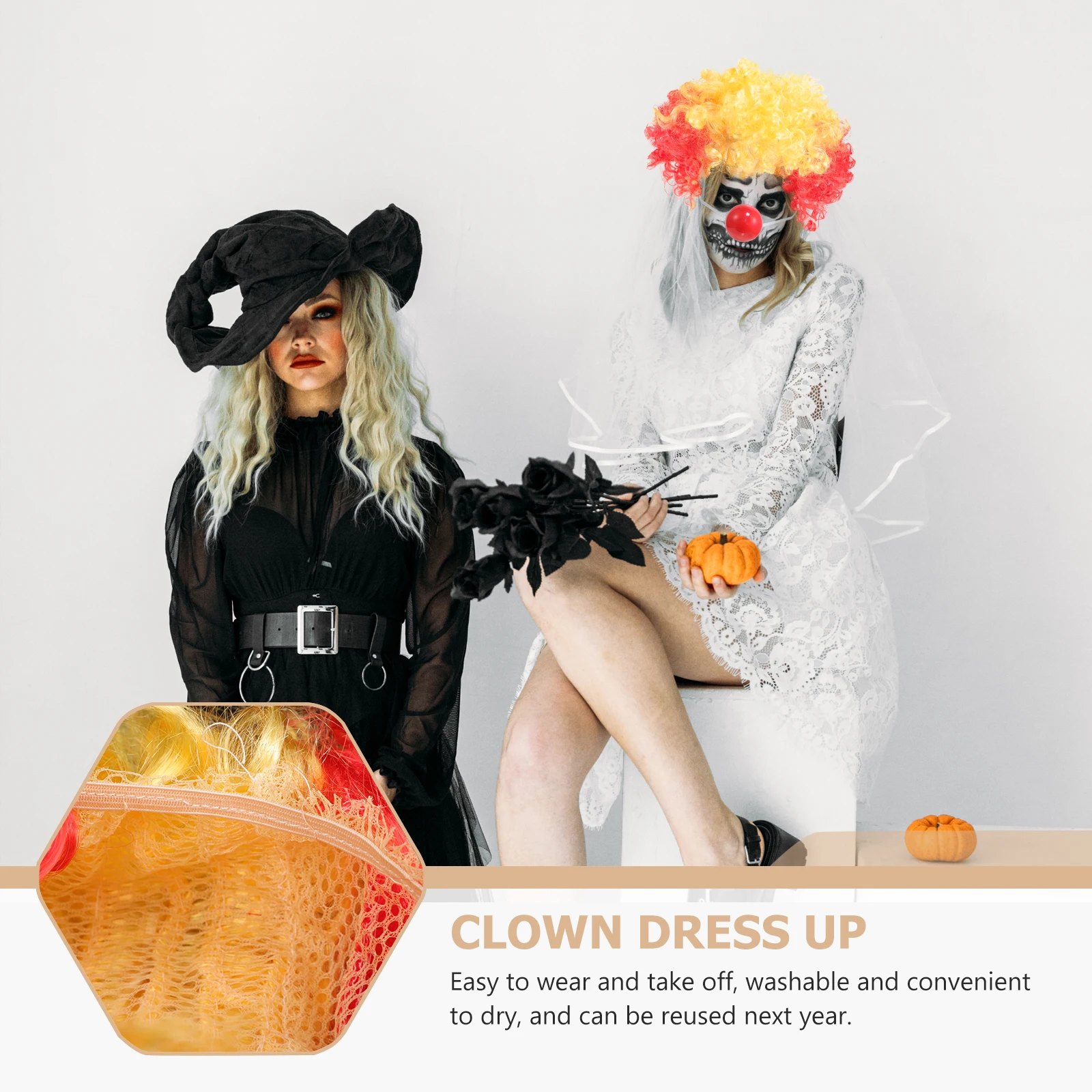 

Afro Country Flag Clown Themed Party Fake Cosplay Funny Wigs Women Fan Wear Resistant PET Material Stage Performance Costume