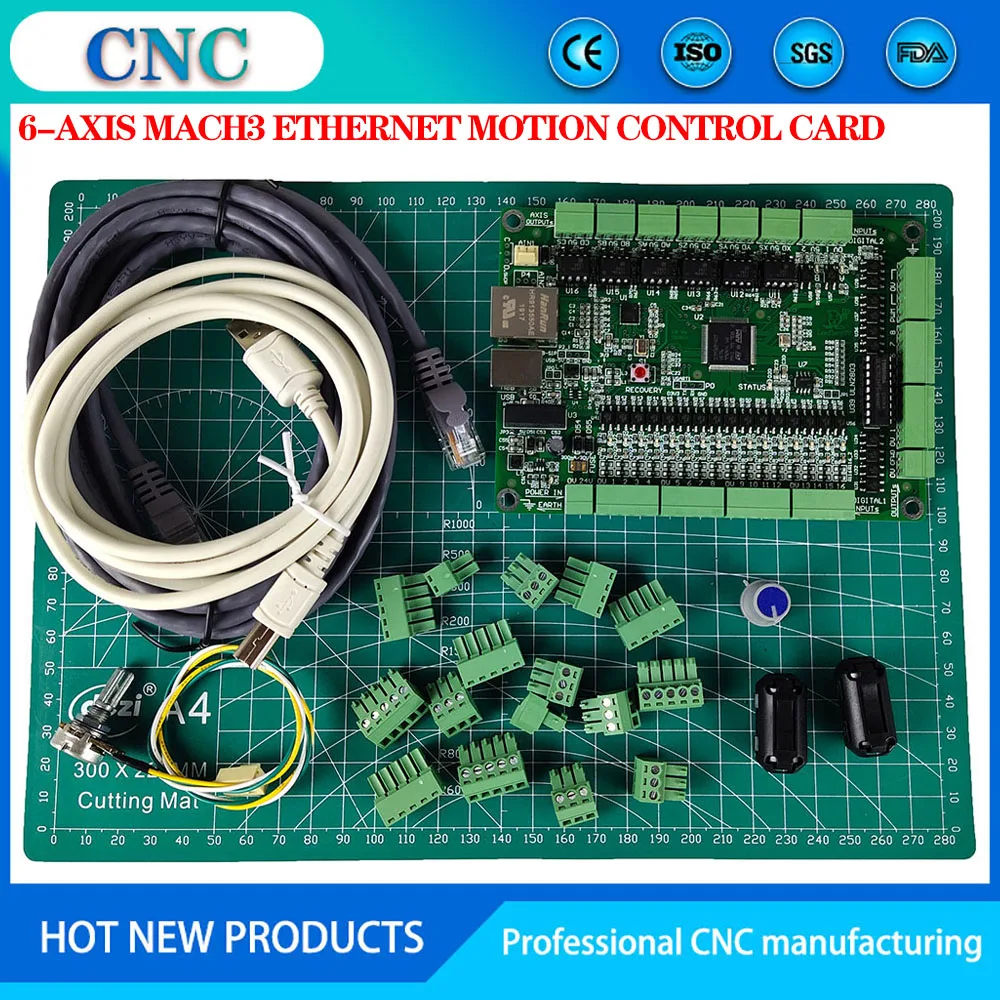 mach3 cnc 6-axis motion control system USB + Ethernet network port integrated board engraving machine stepper motor controller