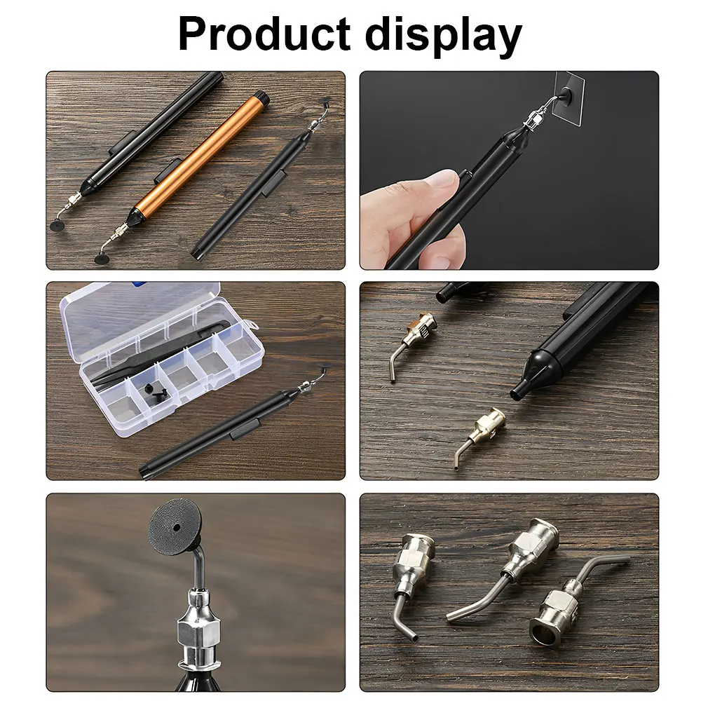 Vacuum Suction Pen Remover Sucker Pump IC SMD Tweezer Solder Desoldering 3 Suction Header Iron Welding Vacuum Remover Sucker