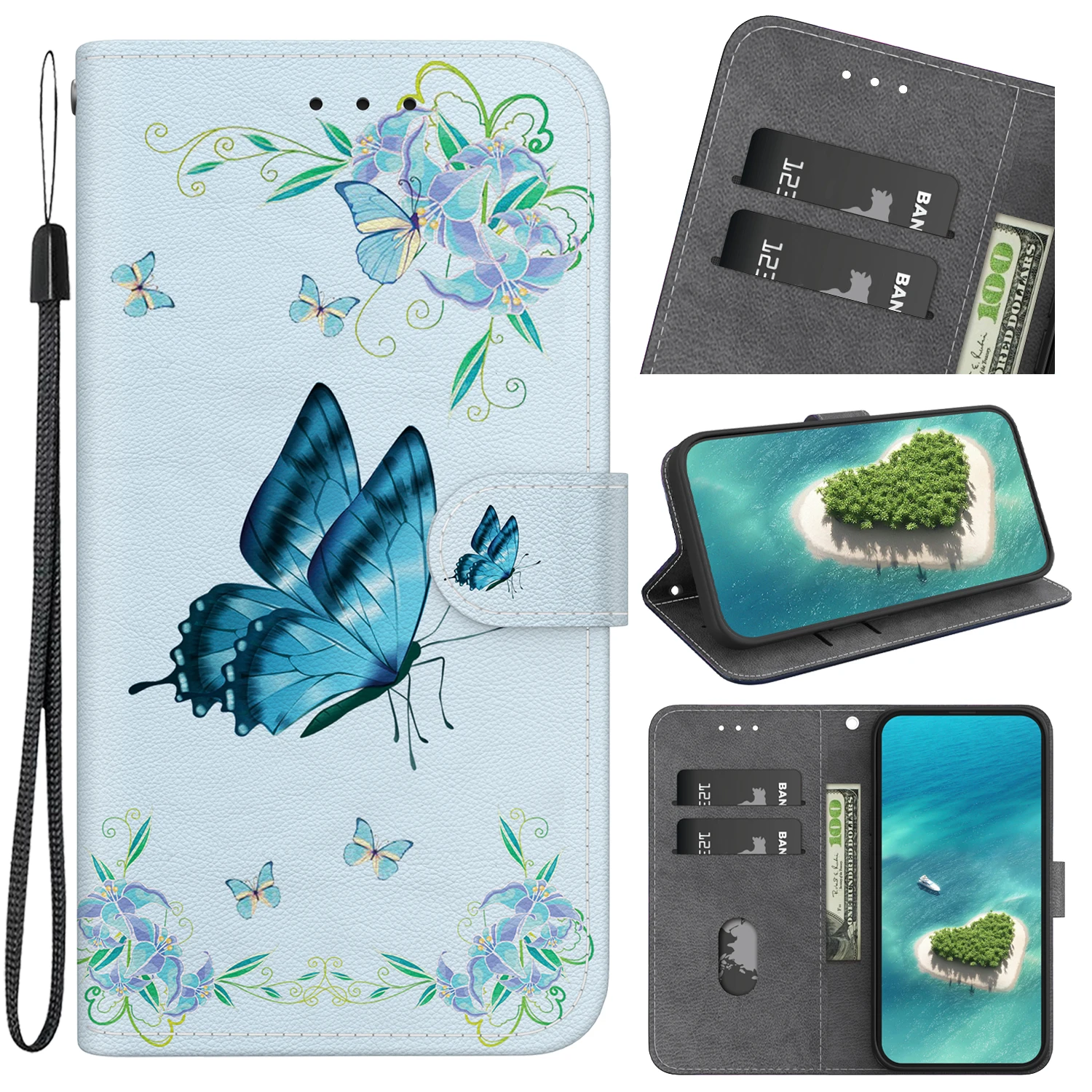 Paintings Flip Cases for SONY Xperia 1 5 10 VI V IV III Case Cover coque Flip Wallet Phone Covers Sunjolly for SONY Xperia 1 VI