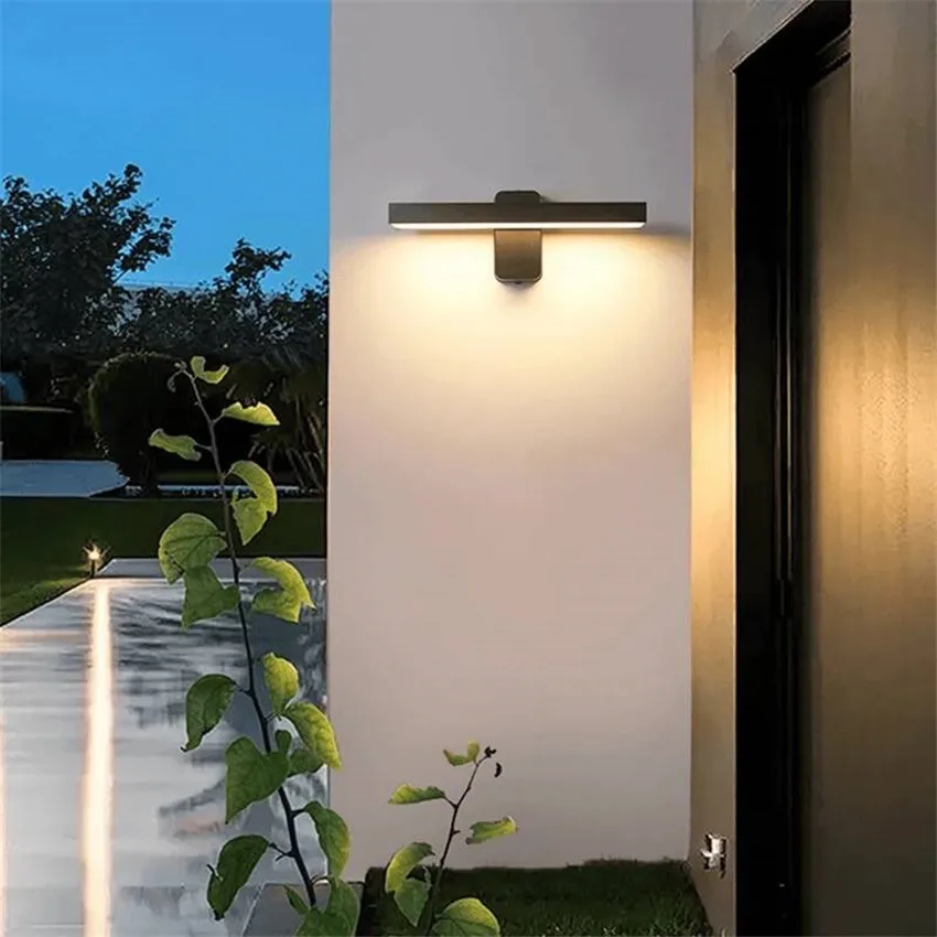 LED Wall Lamp Outdoor Waterproof Strip Wall Lights Porch Sign Lighting Courtyard Garden Decor Light Fixture Aluminum