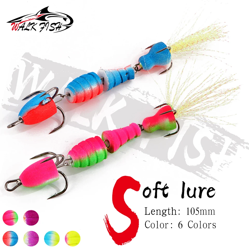 WALK FISH 1 Stück Bestseller Hochdichter Schaumstoffköder Schwimmender Karpfenköder Weicher Köder Mehrfarbiger Bass Kunstköder Wobbler