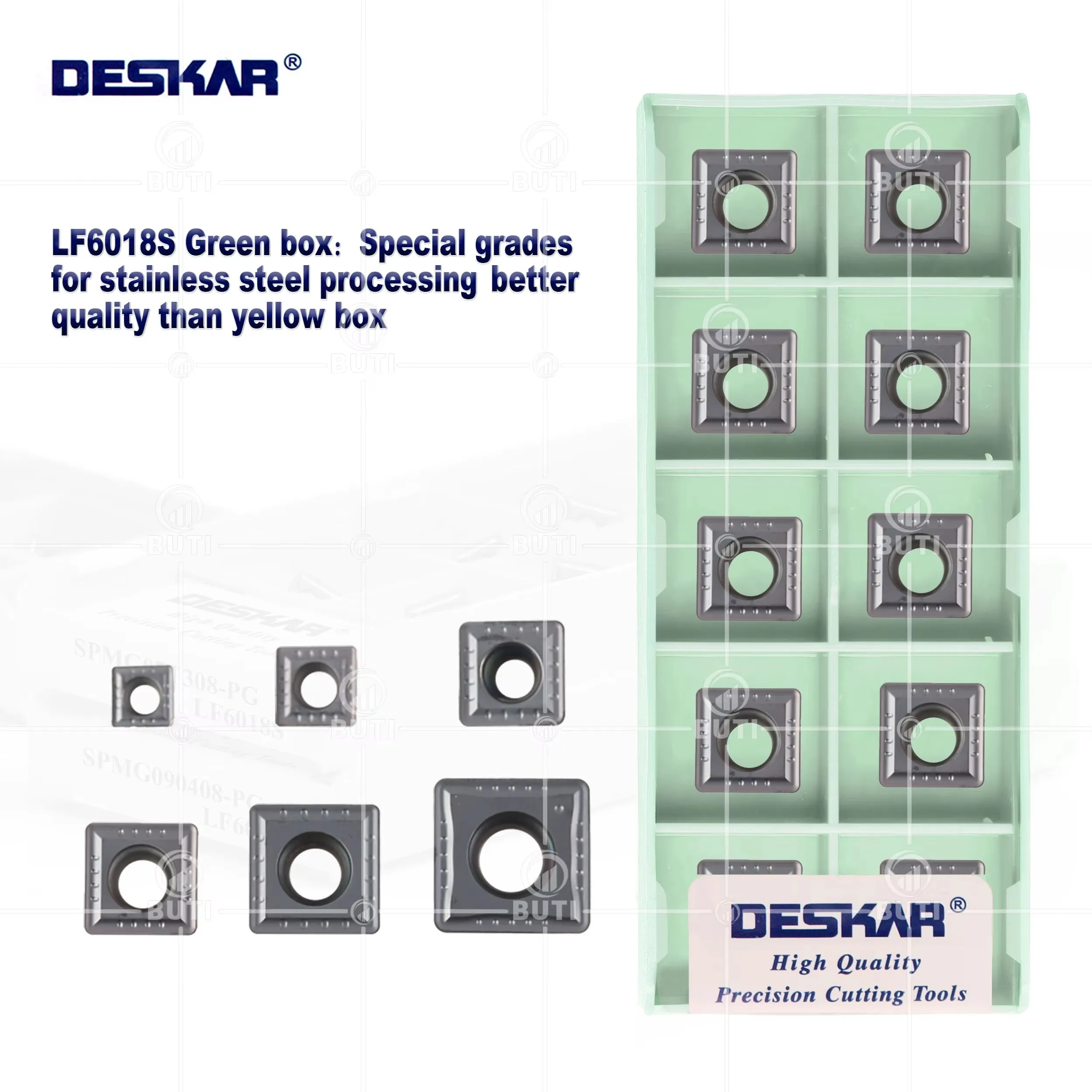 

DESKAR 100% Original U-drill Inserts SPMG060204/07T308/090408-PG LF6018S Carbide Inserts Suitable For Stainless Steel Processing