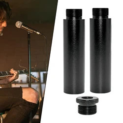 Microphone Stand Extension Tube 5/8 Inch Microphone Extension Tube Aluminum Alloy Stand Extender Screw with 1 Metal Adapters