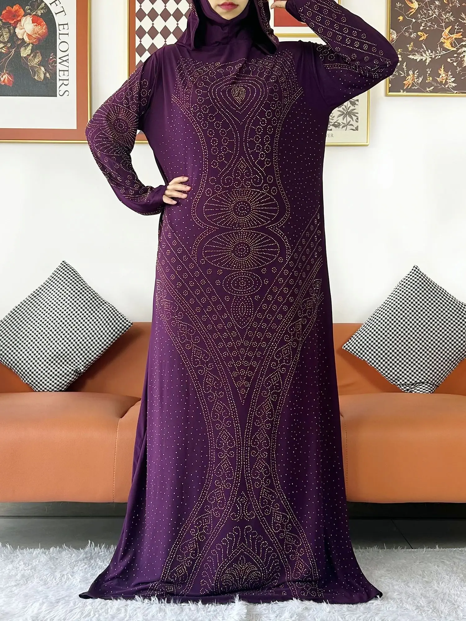 Moslim Dame Gebed Kaftan Capuchon Jurk Kalkoen-Afrikaanse Maxi Gewaad Met Hijab Dubai Arab Abaya Islam Kleding Ramadan Hoed Joint