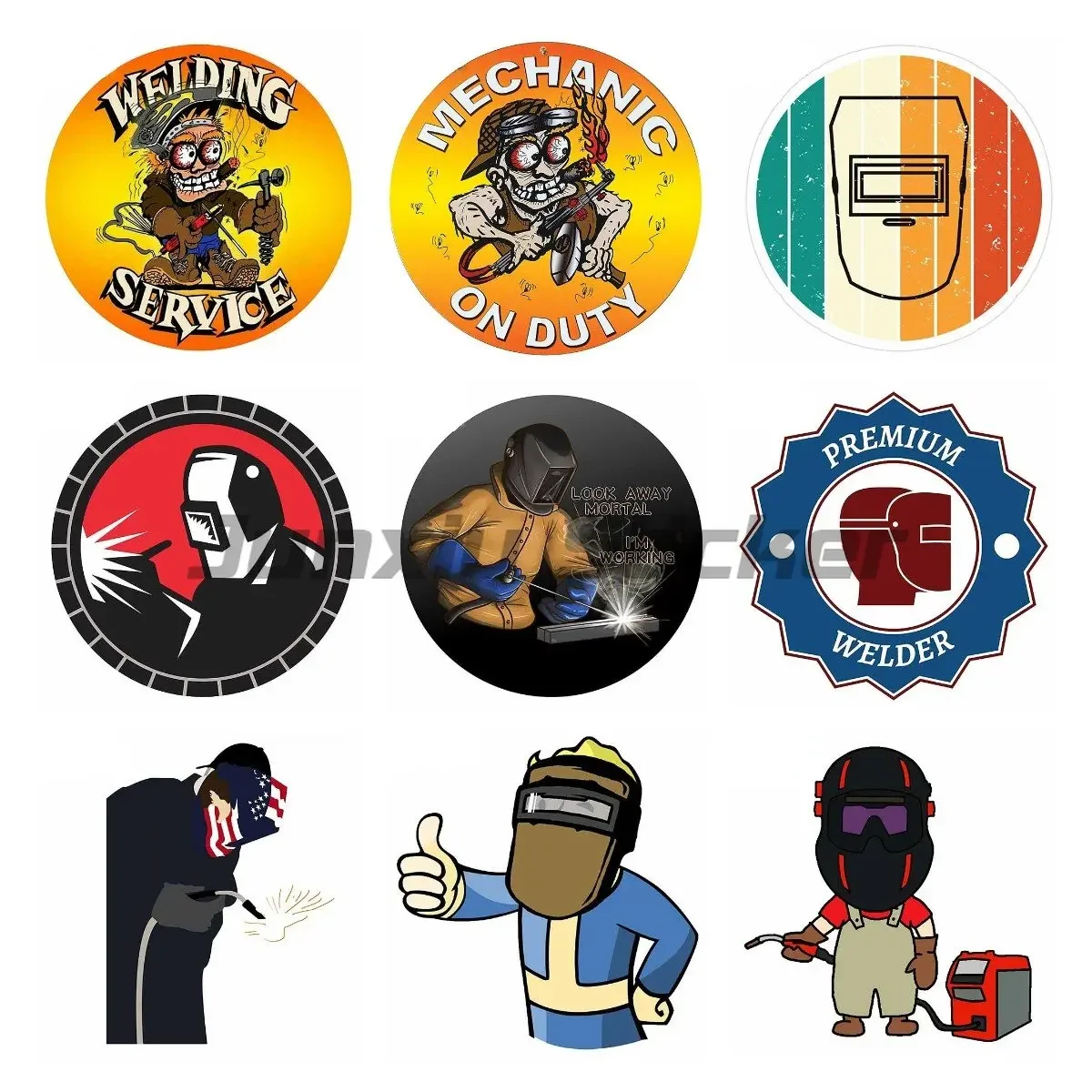 

Crazy Welder Welding Service Scratch-Proof Refrigerator Anime Car Stickers Windshield Trunk Decal