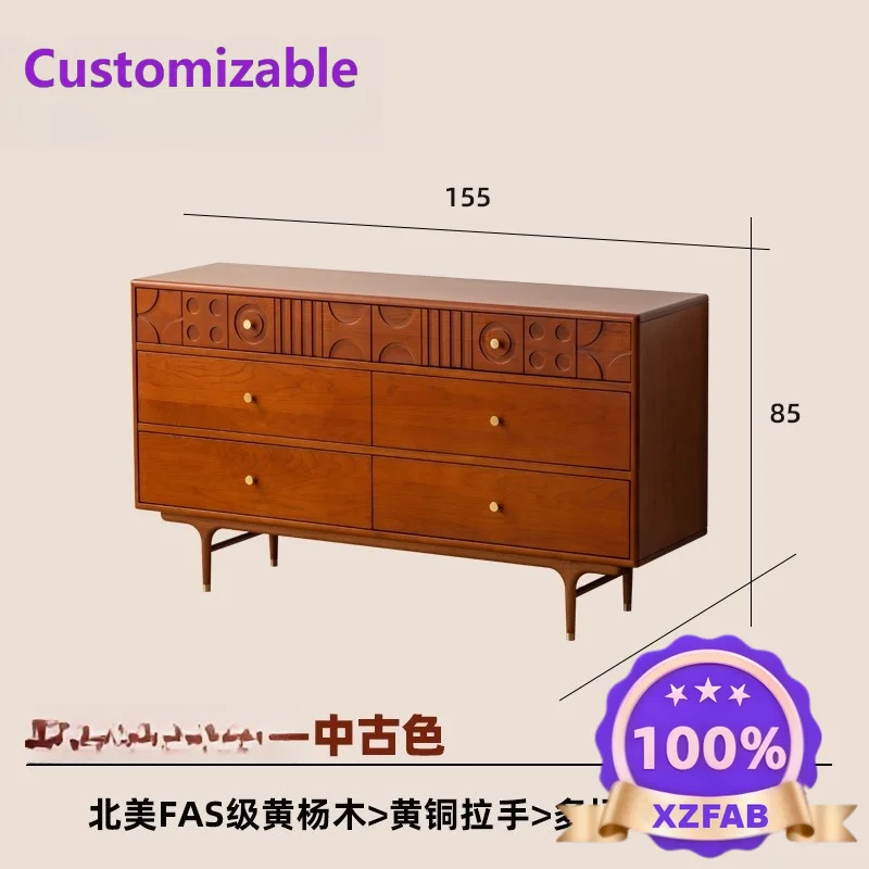 Factory Direct 2026 Retro solid wood cherry wood bucket cabinet, bedroom storage side cabinet