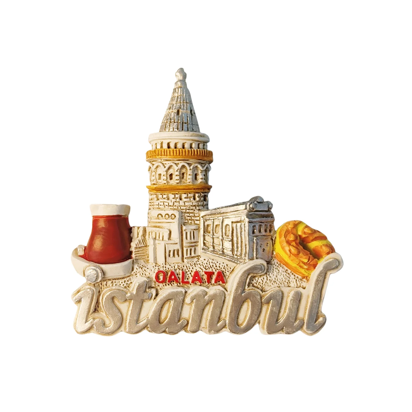 تركيا، اسطنبول، جالاتيا، مجسمة ثلاثية الأبعاد، هدايا تذكارية للسياحة، لوحة الراتنج، ديكور المنزل، مغناطيس الثلاجة