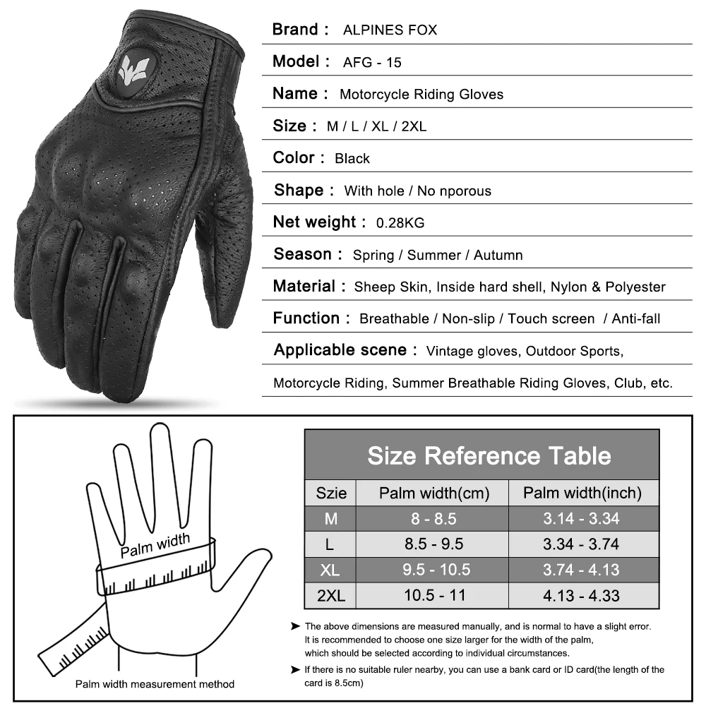 Retro Motorcycle Leather Gloves Vintage Men Women Protective Touchscreen Motorbike Motorcross Cycling Guantes Moto Perforated image 4