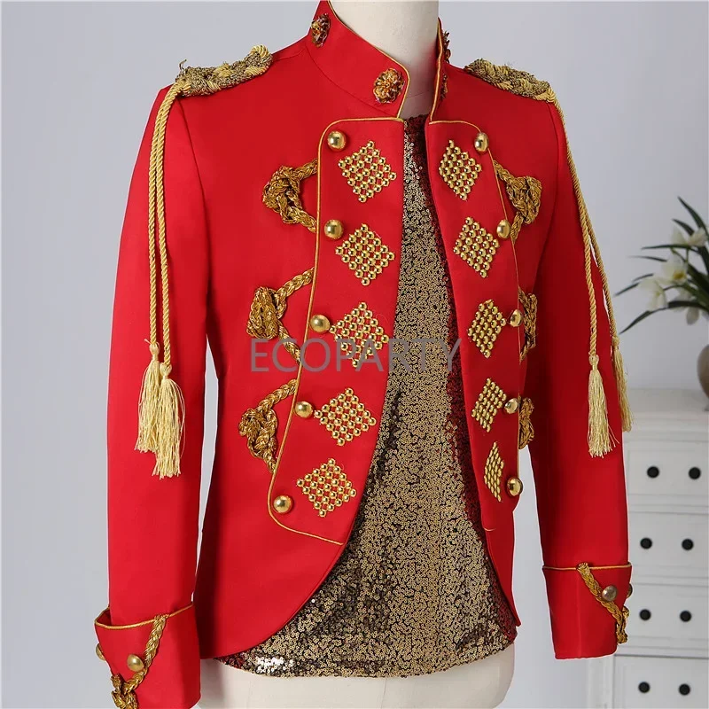 2023 Renaissance Men\'s Suits Vintage Jacket 1 Piece King Prince Royal Court Coat Stage Wear Costume Homme Mens Blazer Jacket