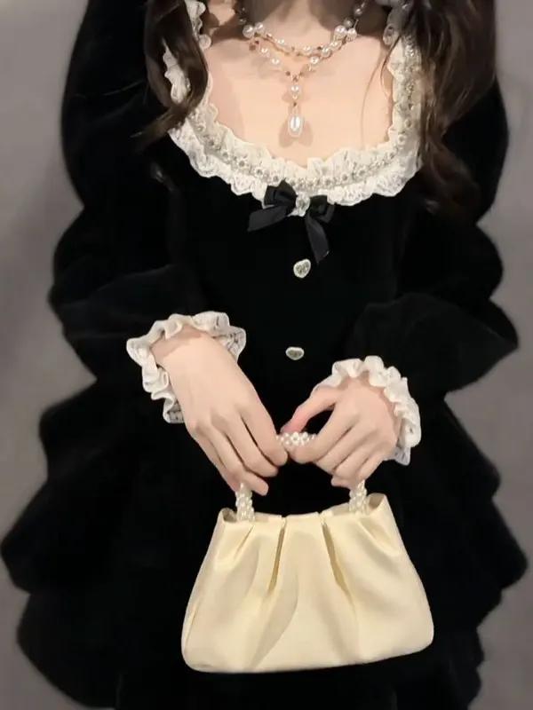 

Женская модная осенне-зимняя хлопковая юбка Ele Velvet Puffy с пышным силуэтом и сборками на талии для делового стиля