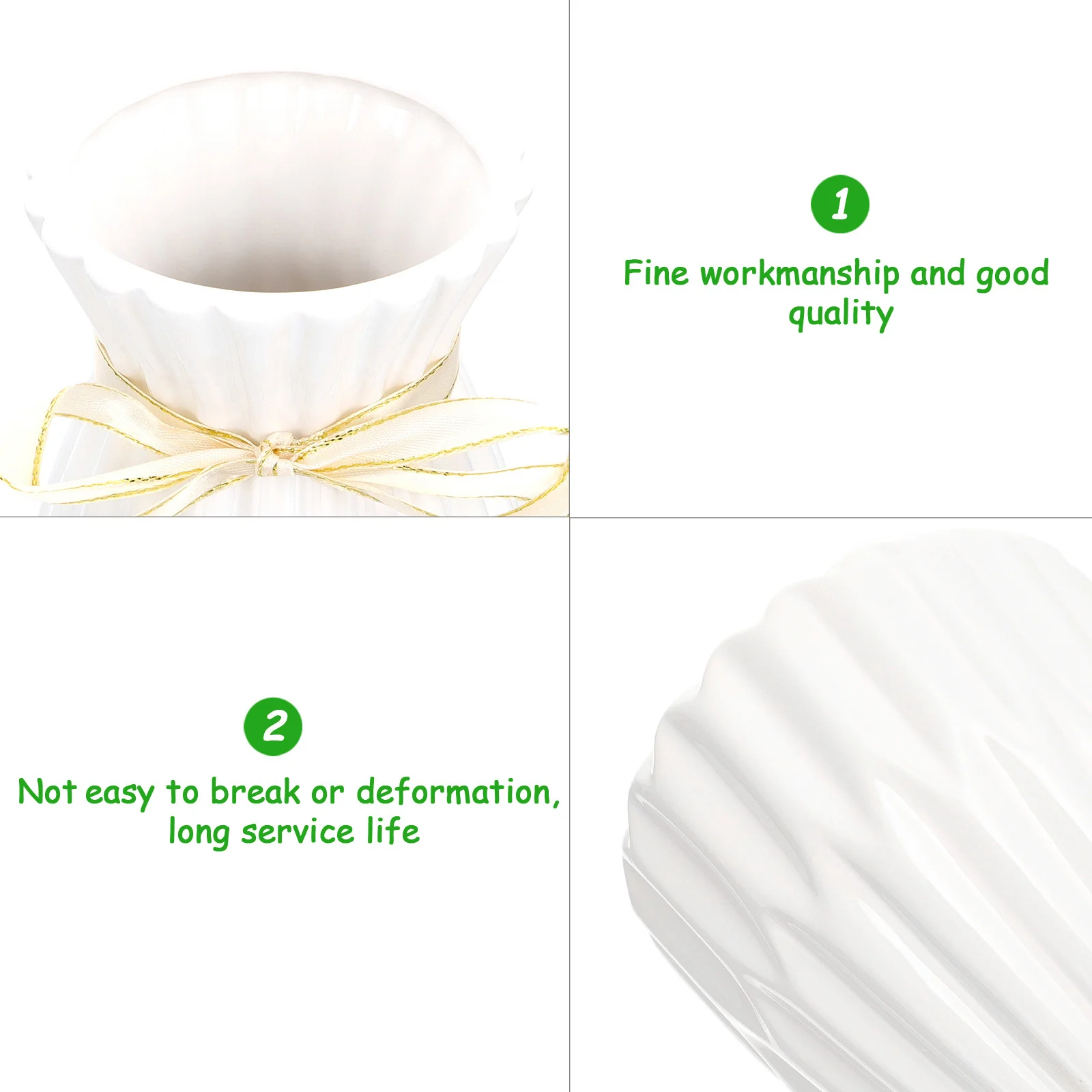 

1Pcs White Ceramic Flowerpot Simple Elegant Desktop Plant Container Flower Vase Home Flower Pot Decor Ceramic Flowerpot