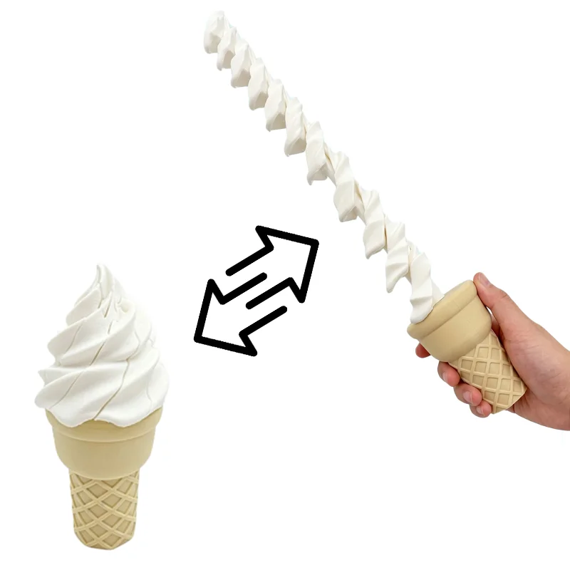 3D Printing Ice Cream Retractable Curveds Expansion and compression New and Strange Abstract Fun Tricky Halloween toy